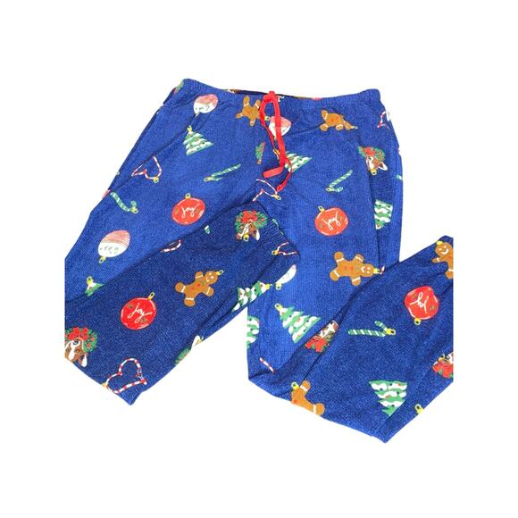 Christmas Holiday Pajama Set Large Gingerbread Ornament Tree Lounge Top Bottom - Picture 9 of 13